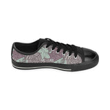 Spider web cobweb design color pattern Men's Low Top Canvas Shoes Black
