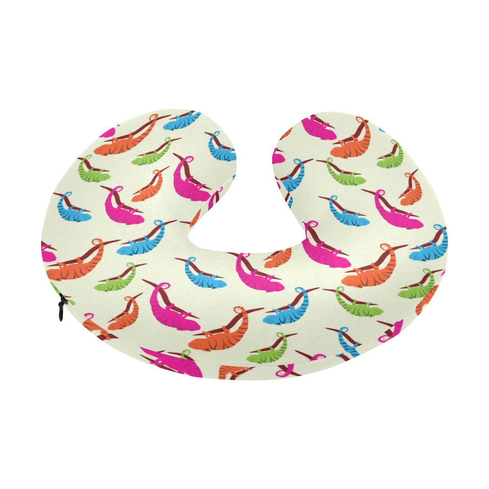 Colorful Chameleon lizard pattern U-Shaped Travel Neck Pillow