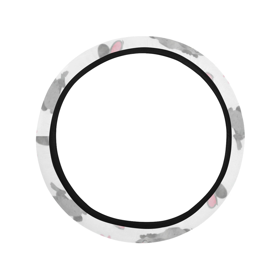 Watercolor cute rabbit pattern Car Steering Wheel Cover