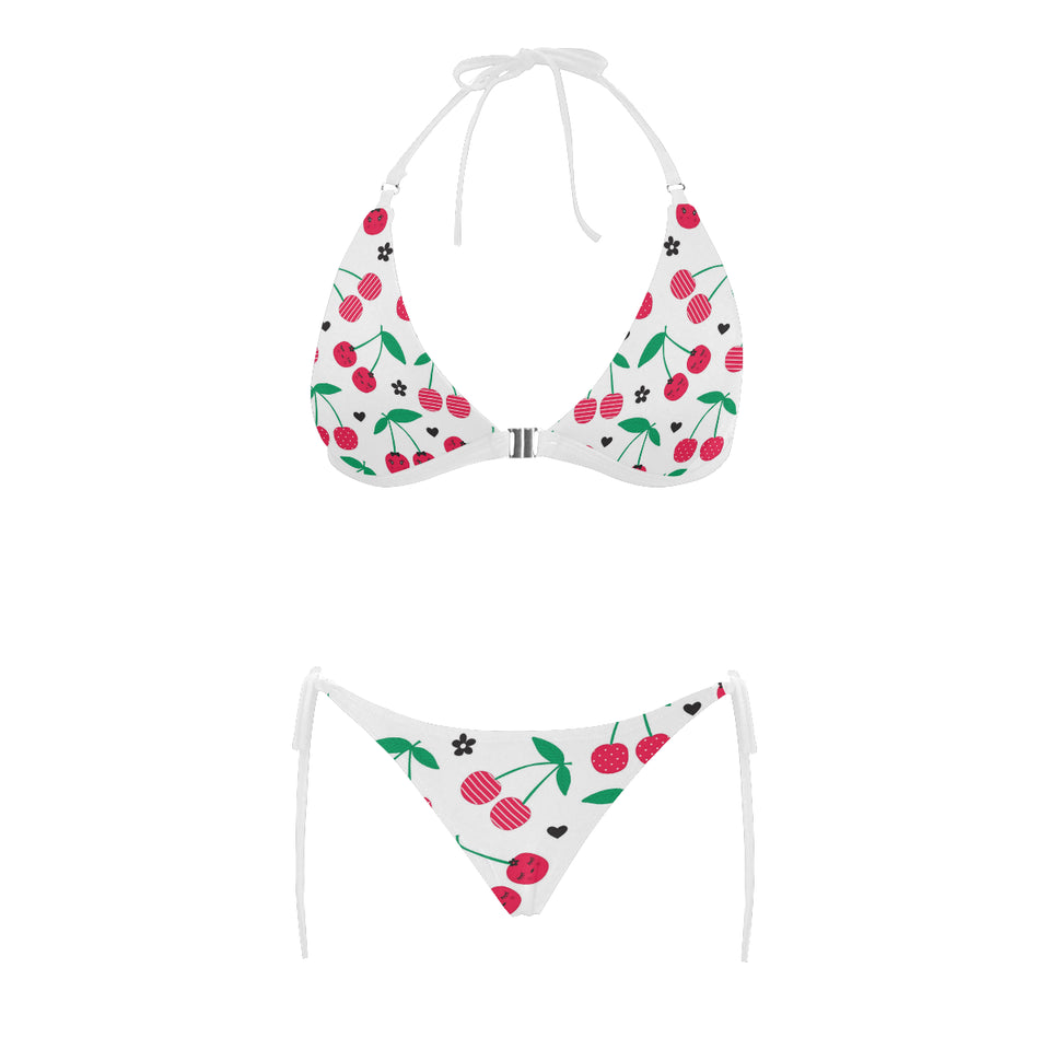 cherry pattern white background Sexy Bikinis Two-Piece Swimsuits
