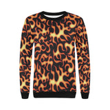 Fire flame dark pattern Women's Crew Neck Sweatshirt