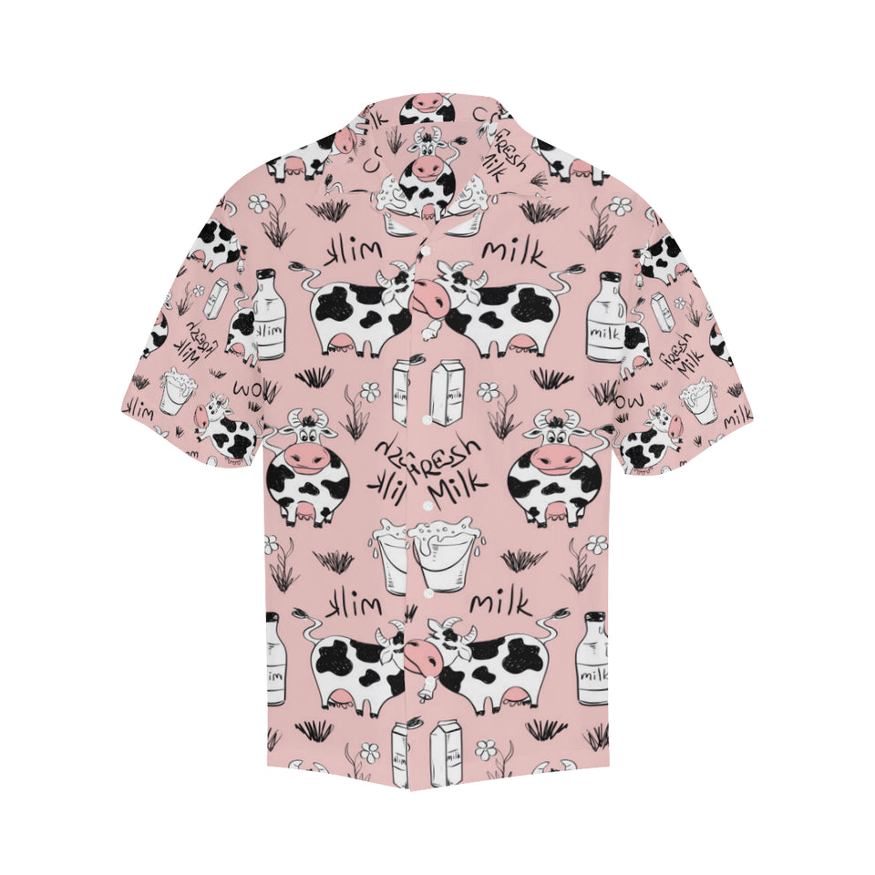 Cows milk product pink background Men's All Over Print Hawaiian Shirt