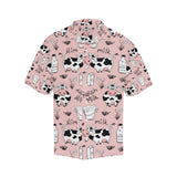Cows milk product pink background Men's All Over Print Hawaiian Shirt