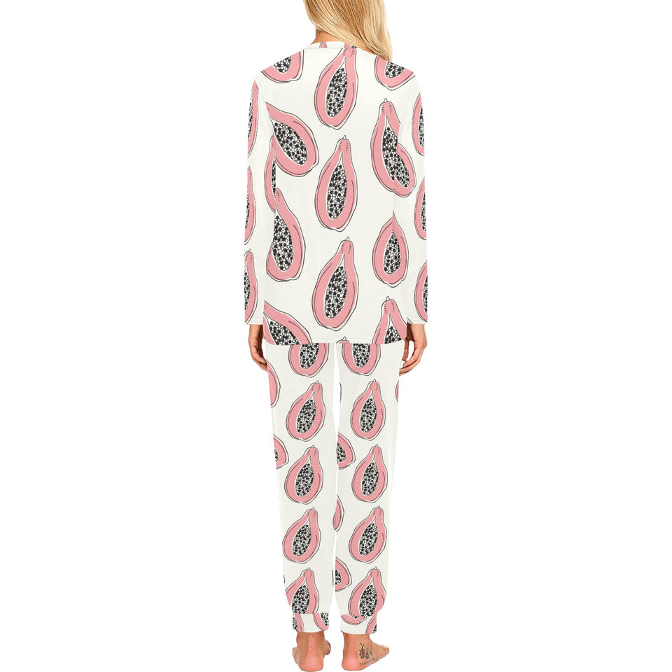papaya pattern Women's All Over Print Pajama Set