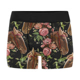 Horse head wild roses pattern Men's All Over Print Boxer Briefs Men's Underwear