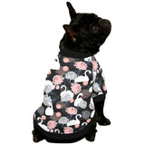 white swan blooming flower pattern All Over Print Pet Dog Round Neck Fuzzy Shirt