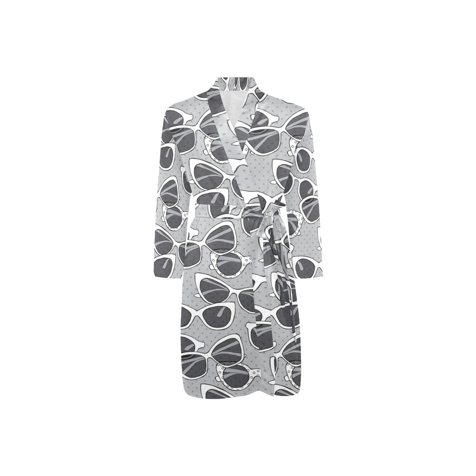 Sun Glasses Pattern Print Design 04 Men's Long Sleeve Belted Night Robe