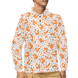Squirrel Pattern Print Design 05 Men's Long Sleeve Polo Shirt