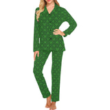 Casino Cards Suits Pattern Print Design 04 Women's Long Pajama Set