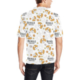 Cute beagle dog pattern background Men's All Over Print Polo Shirt
