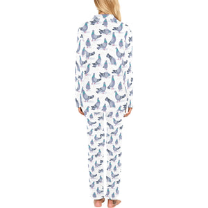 Pigeon Pattern Print Design 03 Women's Long Pajama Set