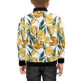 yellow tulips pattern Kids' Boys' Girls' Bomber Jacket