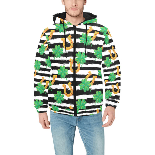 Horseshoes Pattern Print Design 01 Men's Padded Hooded Jacket