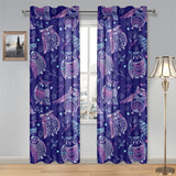 Cute owls pattern boho style ornament Gauze Curtain