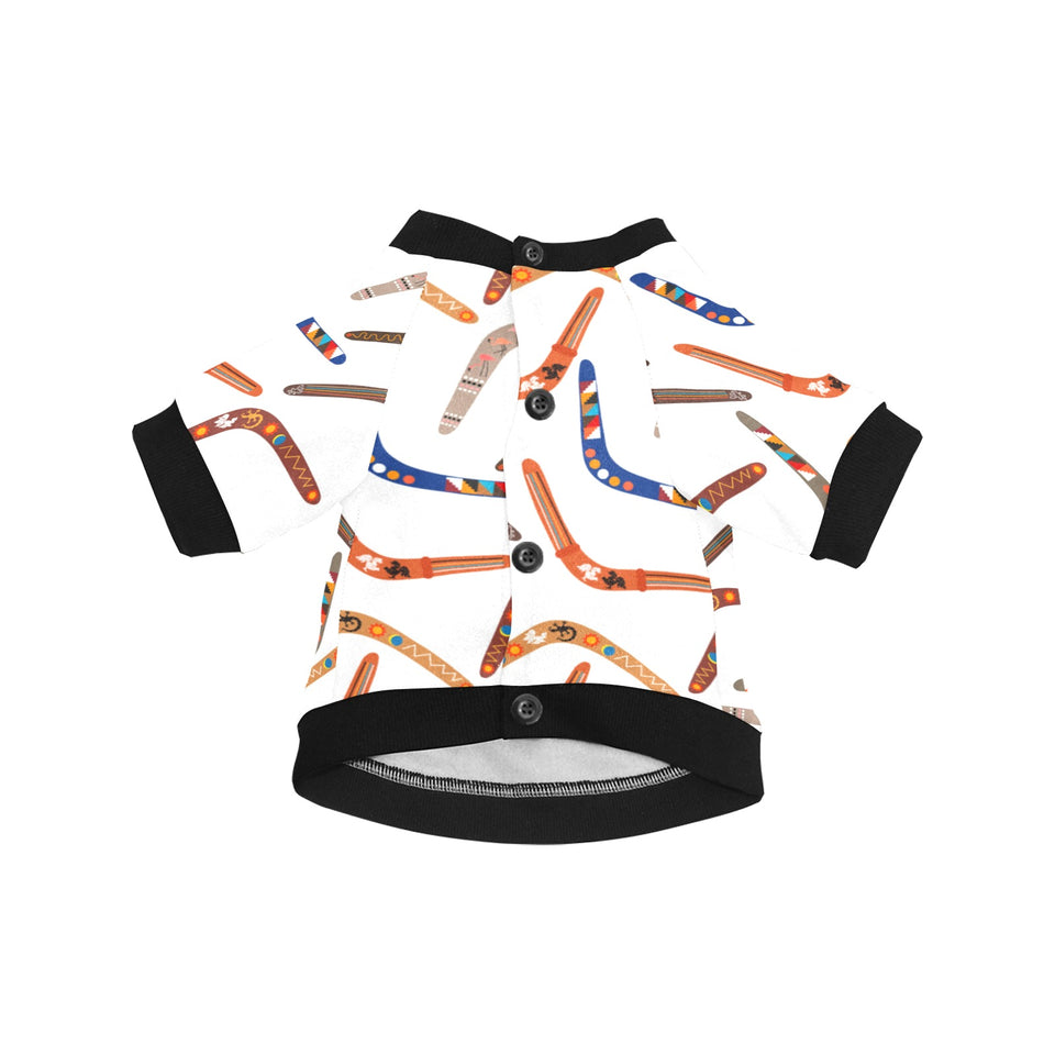 Boomerang Australian aboriginal ornament pattern All Over Print Pet Dog Round Neck Fuzzy Shirt