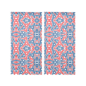 Blue Red Eiffel Tower Pattern Print Design 02 Gauze Curtain
