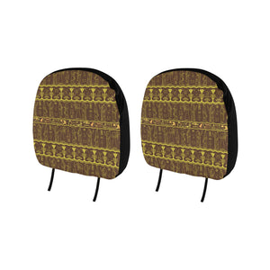 Egypt Hieroglyphics Pattern Print Design 03 Car Headrest Cover