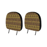 Egypt Hieroglyphics Pattern Print Design 03 Car Headrest Cover