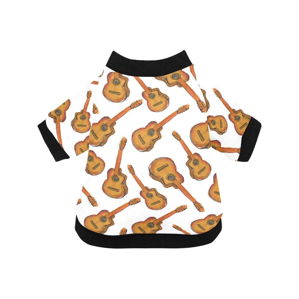 Paint Guitar Pattern All Over Print Pet Dog Round Neck Fuzzy Shirt