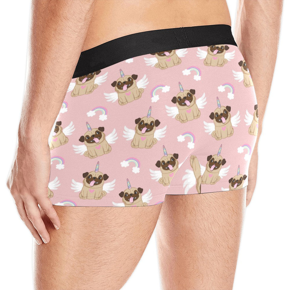 Cute unicorn pug pattern Men's All Over Print Boxer Briefs Men's Underwear