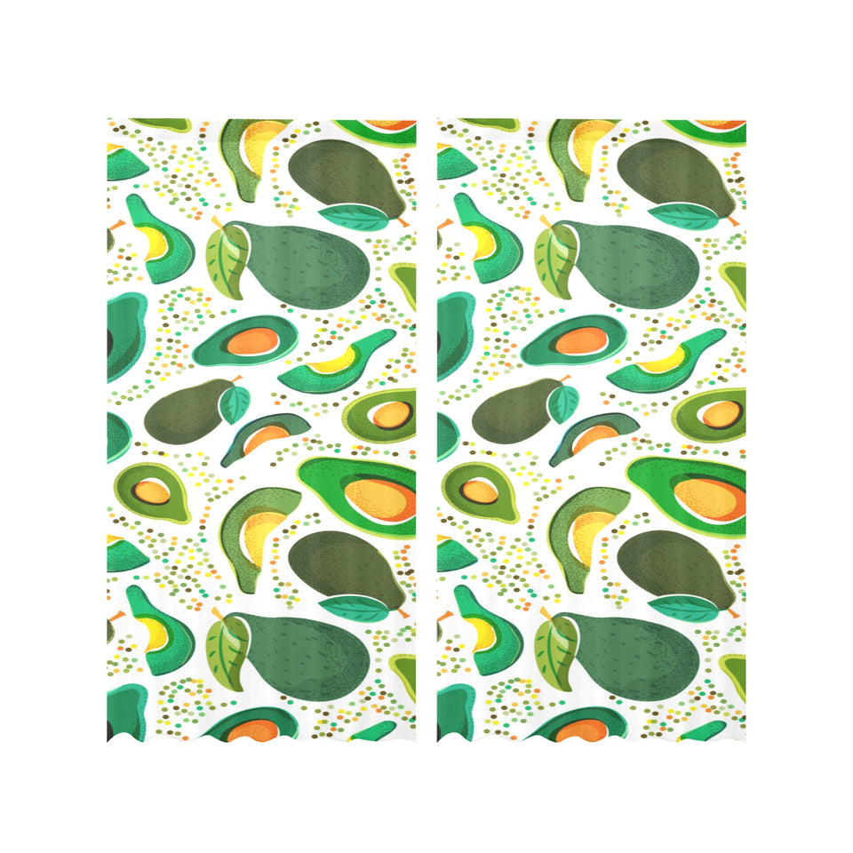 Avocado design pattern Gauze Curtain