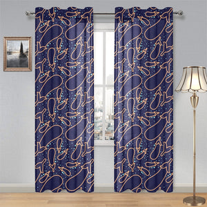 Eggplant Pattern Print Design 04 Gauze Curtain