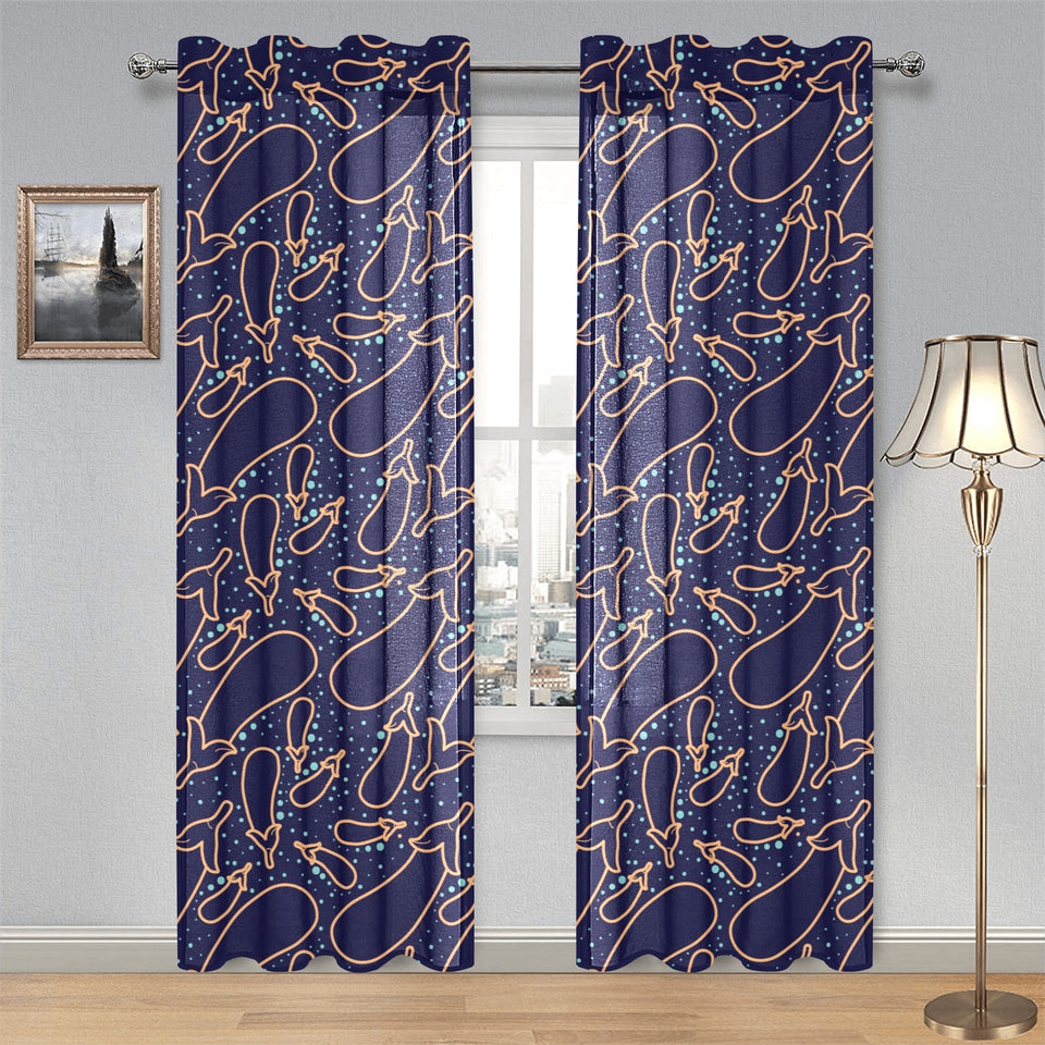 Eggplant Pattern Print Design 04 Gauze Curtain