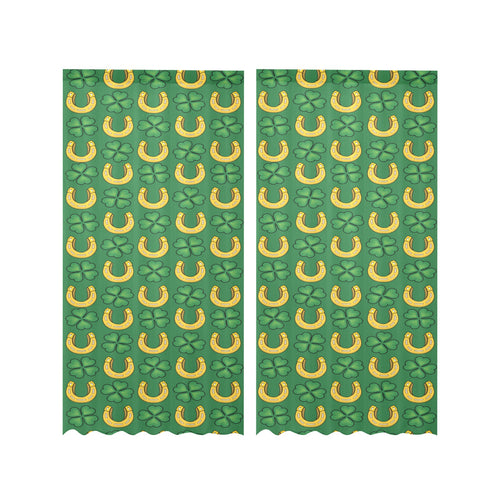 Horseshoes Pattern Print Design 05 Gauze Curtain