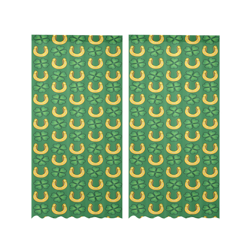 Horseshoes Pattern Print Design 05 Gauze Curtain