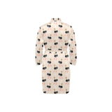 Ostrich Pattern Print Design 05 Men's Long Sleeve Belted Night Robe