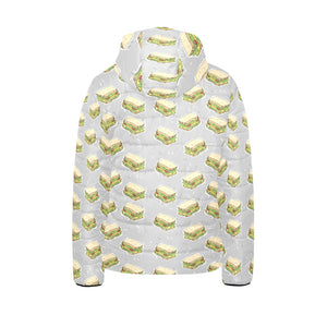 Sandwich Pattern Print Design 05 Kids' Boys' Girls' Padded Hooded Jacket