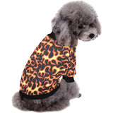Fire flame dark pattern All Over Print Pet Dog Round Neck Fuzzy Shirt
