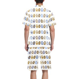 Teddy Bear Pattern Print Design 02 Men's V-Neck Short Pajama Set