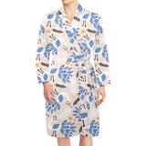 Cute peacock pattern Men's Long Sleeve Belted Night Robe