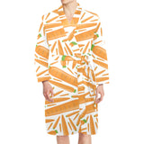Carrot Pattern Print Design 02 Men's Long Sleeve Belted Night Robe