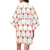 Daruma japanese wooden doll Women's Short Kimono Robe