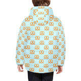 Pretzels Pattern Print Design 03 Kids' Boys' Girls' Padded Hooded Jacket