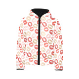 Lips Pattern Print Design 04 Kids' Boys' Girls' Padded Hooded Jacket