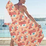 Camper Van Pattern Print Design 03 Beach Towel