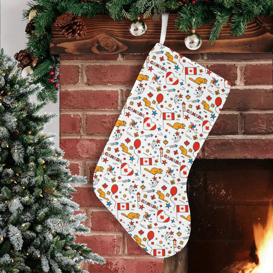 Canada Pattern Print Design 03 Christmas Stocking