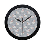 Sweet dreams sheep pattern Elegant Black Wall Clock