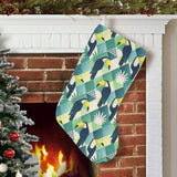 Toucan tropical leaves design pattern Christmas Stocking