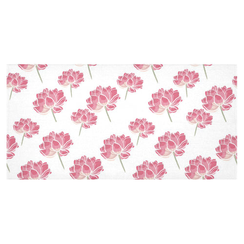 Pink lotus waterlily pattern Tablecloth