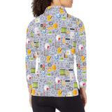 Math Pattern Print Design 04 Women's Long Sleeve Polo Shirt