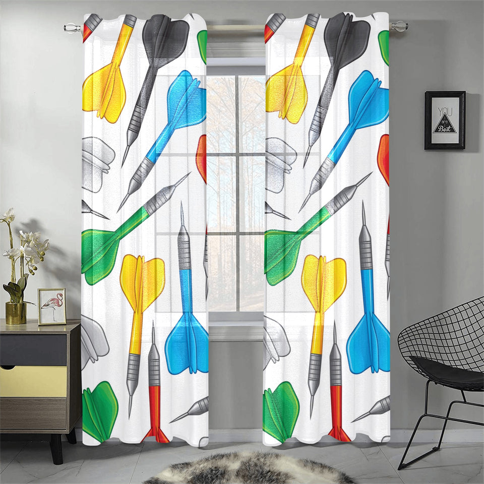 Darts Pattern Print Design 03 Gauze Curtain