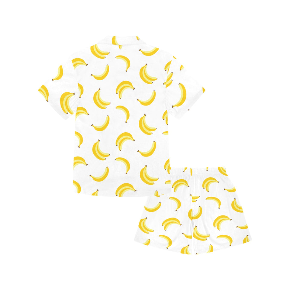 Banana pattern Kids' Boys' Girls' V-Neck Short Pajama Set