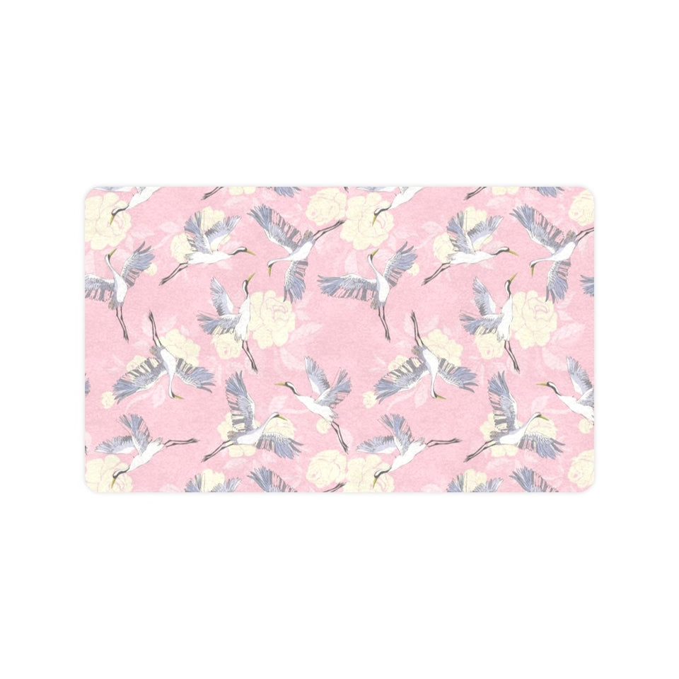 Japanese crane rose pattern Doormat