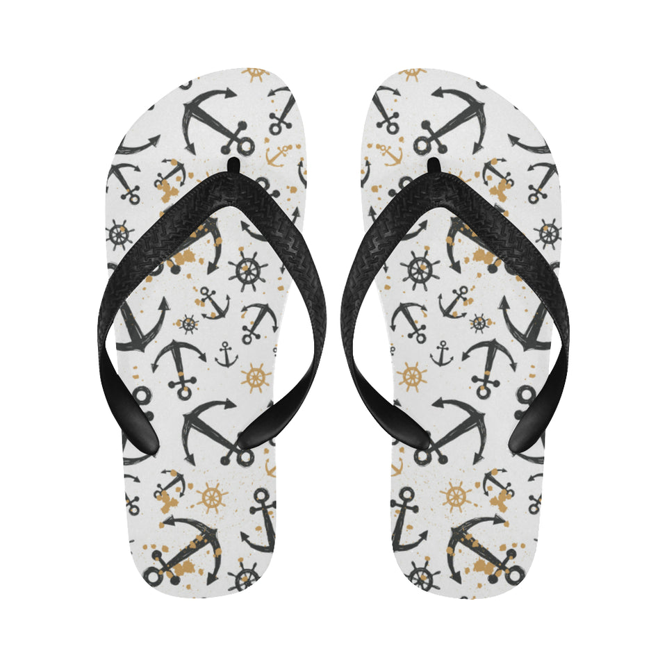 Anchors Rudders pattern Unisex Flip Flops