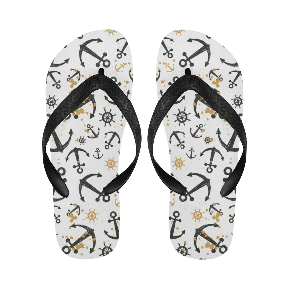 Anchors Rudders pattern Unisex Flip Flops