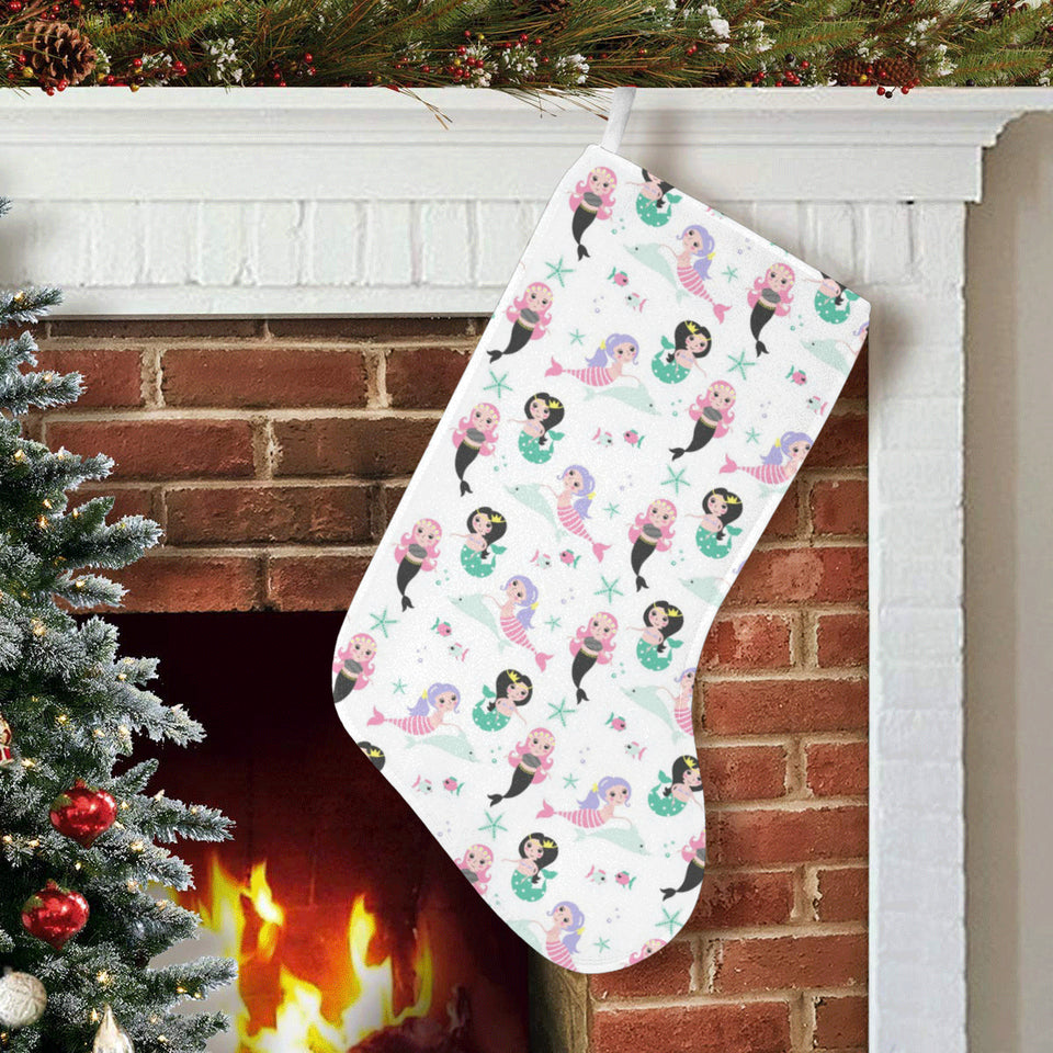 cute mermaid dolphin fish starfish pattern Christmas Stocking